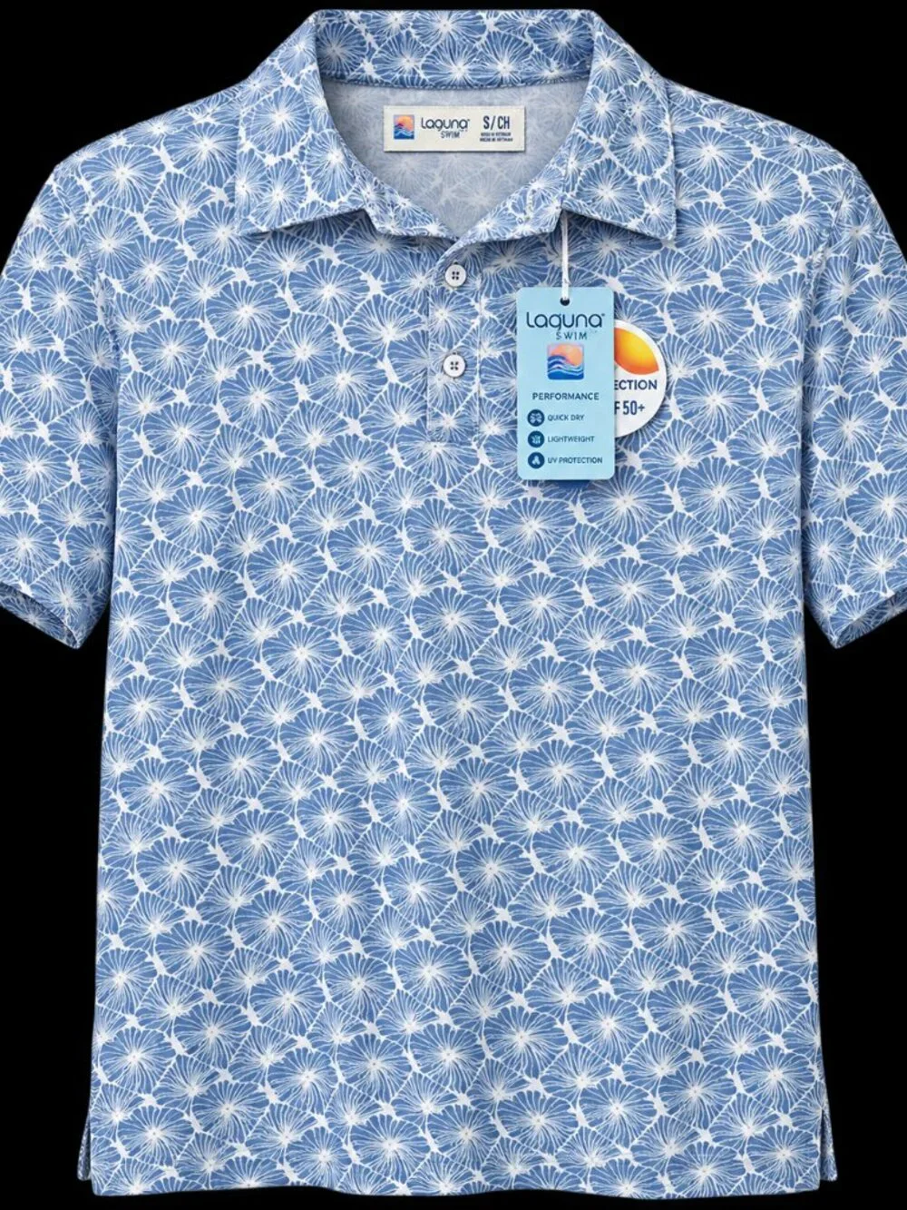 NWT Laguna Swim 2 Piece Set Men’s S Floral Polo Swim Shorts Coastal Resort